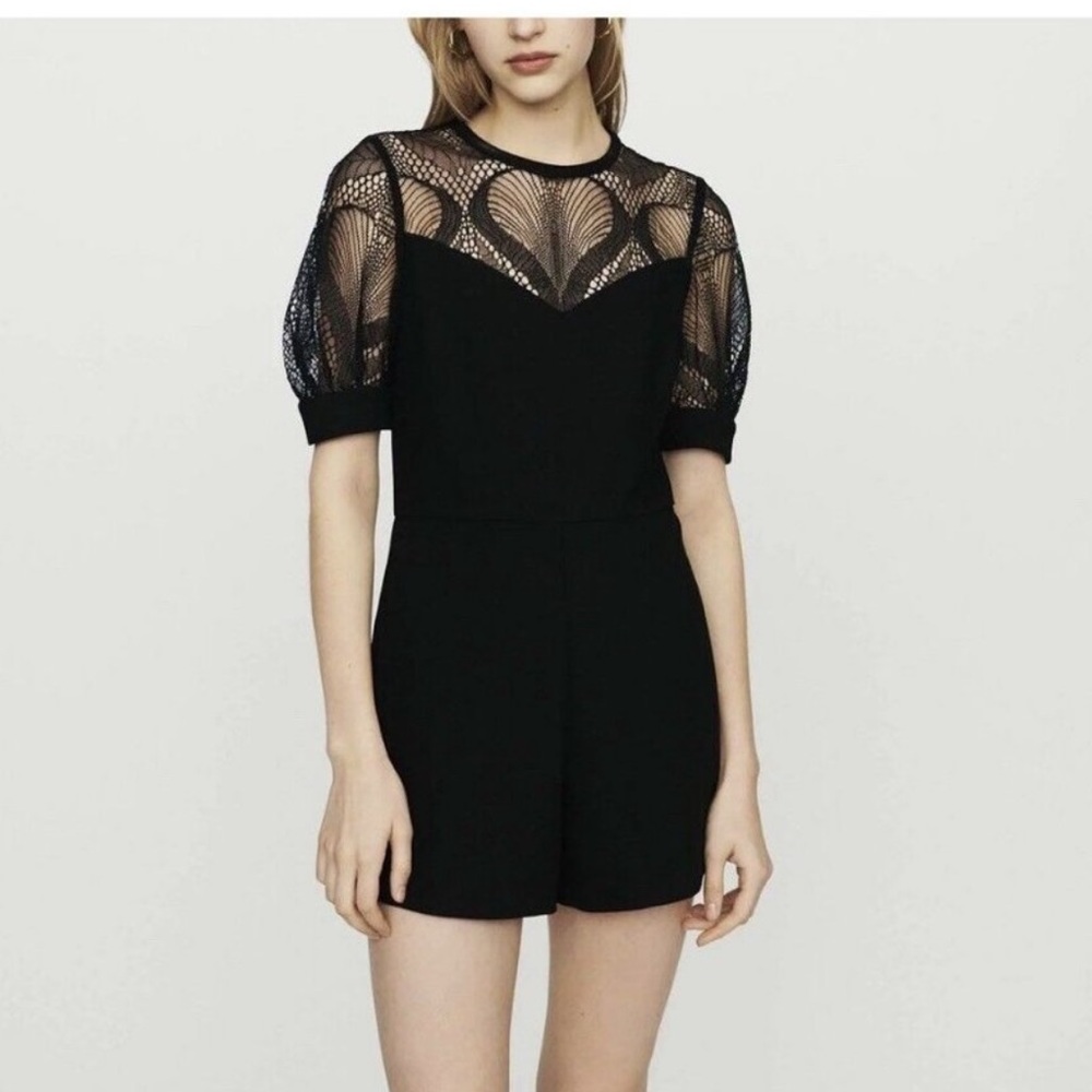Maje Lzoni Lace Detail Romper